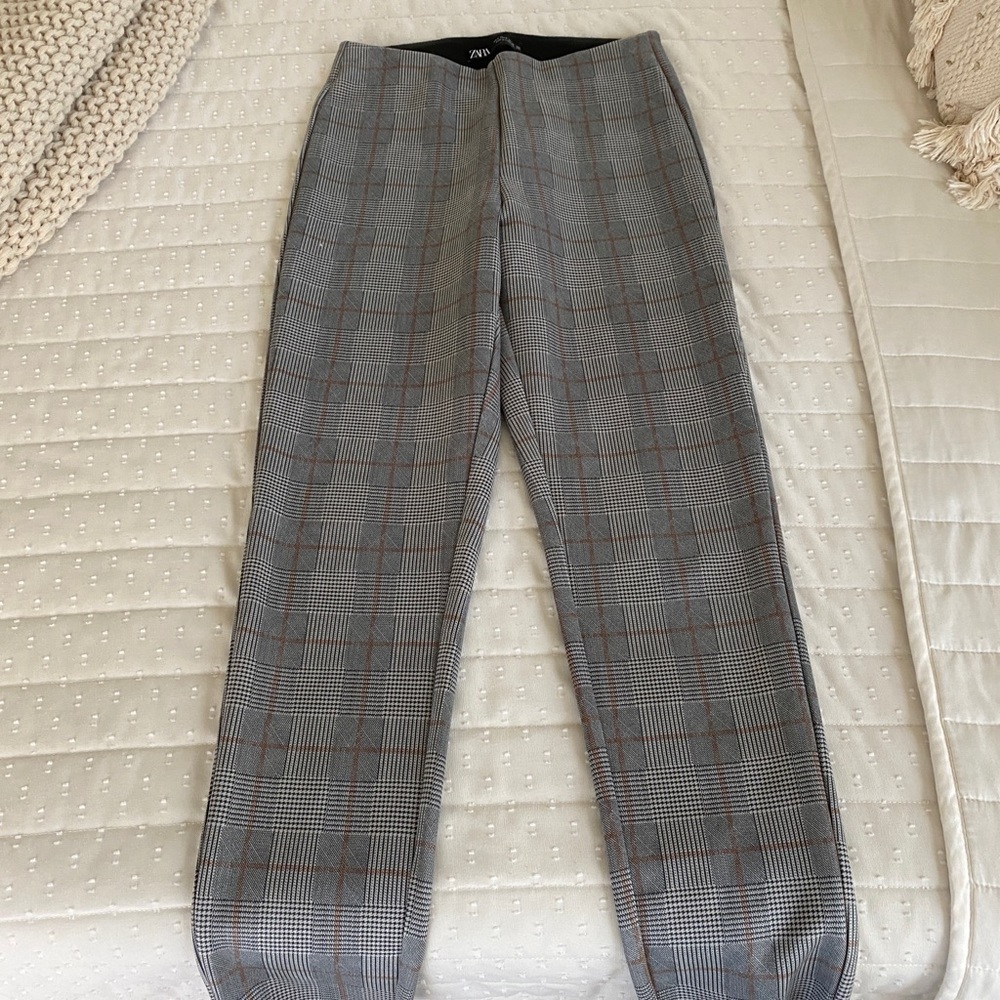 Zara high-waisted faux suede leggings